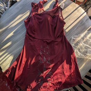 Elegant Burgundy Dress with Unique Design Star Wars Asoka